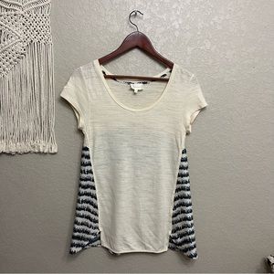 Anthropologie Deletta Mixed Media Tee sz s short sleeve soft